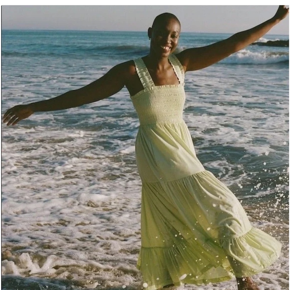 Abercrombie and Fitch green smocked maxi sundress